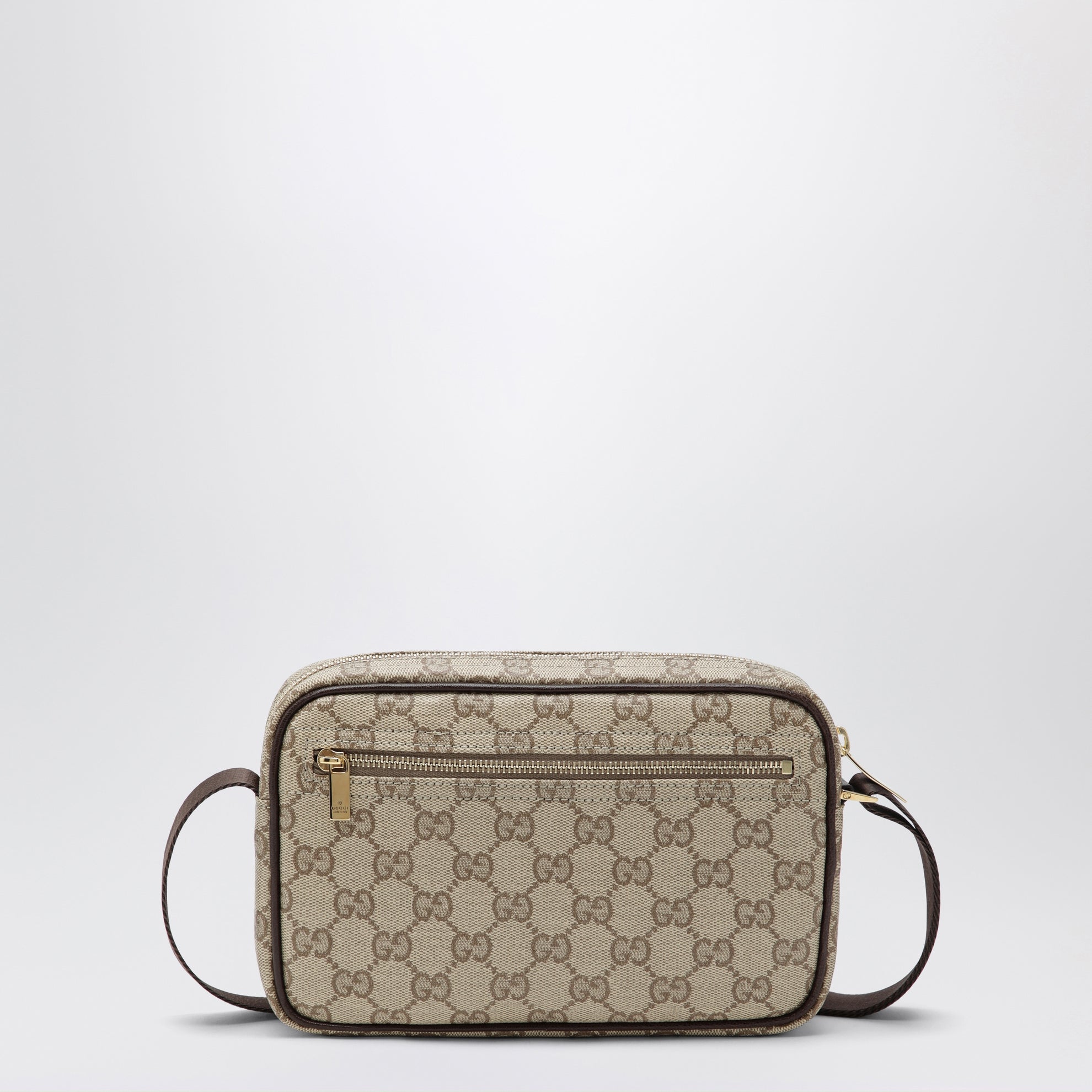 Mini-Tasche GG mit Web aus beschichtetem GG-Gewebe in Sand