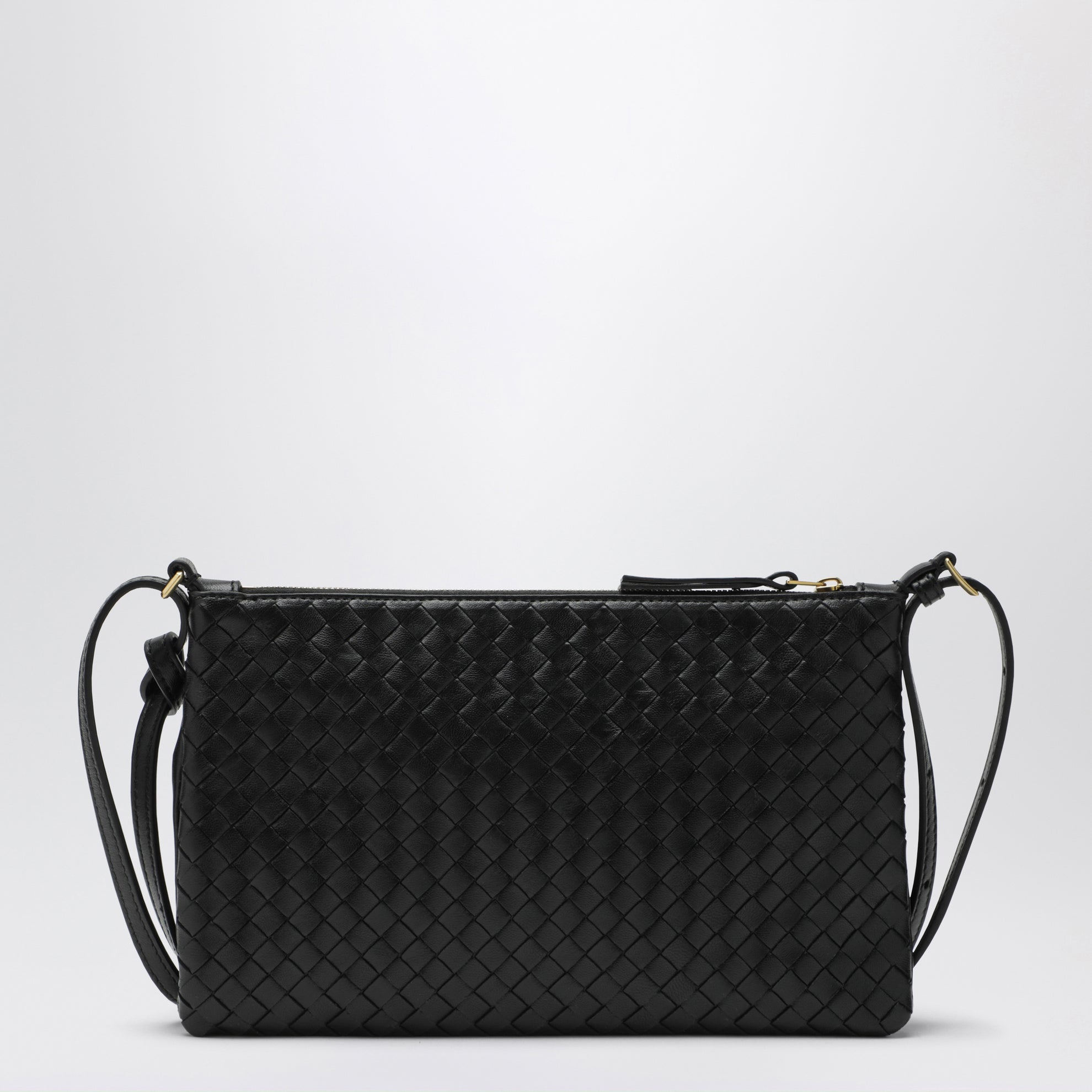 Pochette Intrecciato Piccolo media in nappa nera