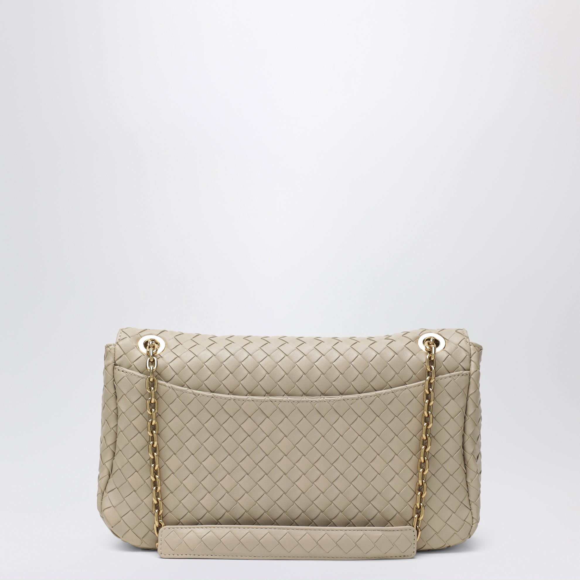 Borsa a spalla Madison in pelle intrecciata écru