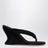 Wedge thong sandals Gaeta in black stretch velvet