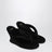 Wedge thong sandals Gaeta in black stretch velvet