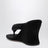 Wedge thong sandals Gaeta in black stretch velvet