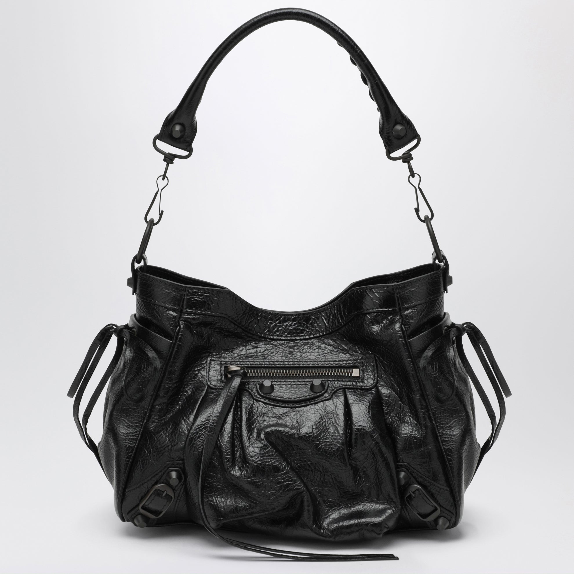 Bucket-Bag Le City klein aus Lammleder in Schwarz