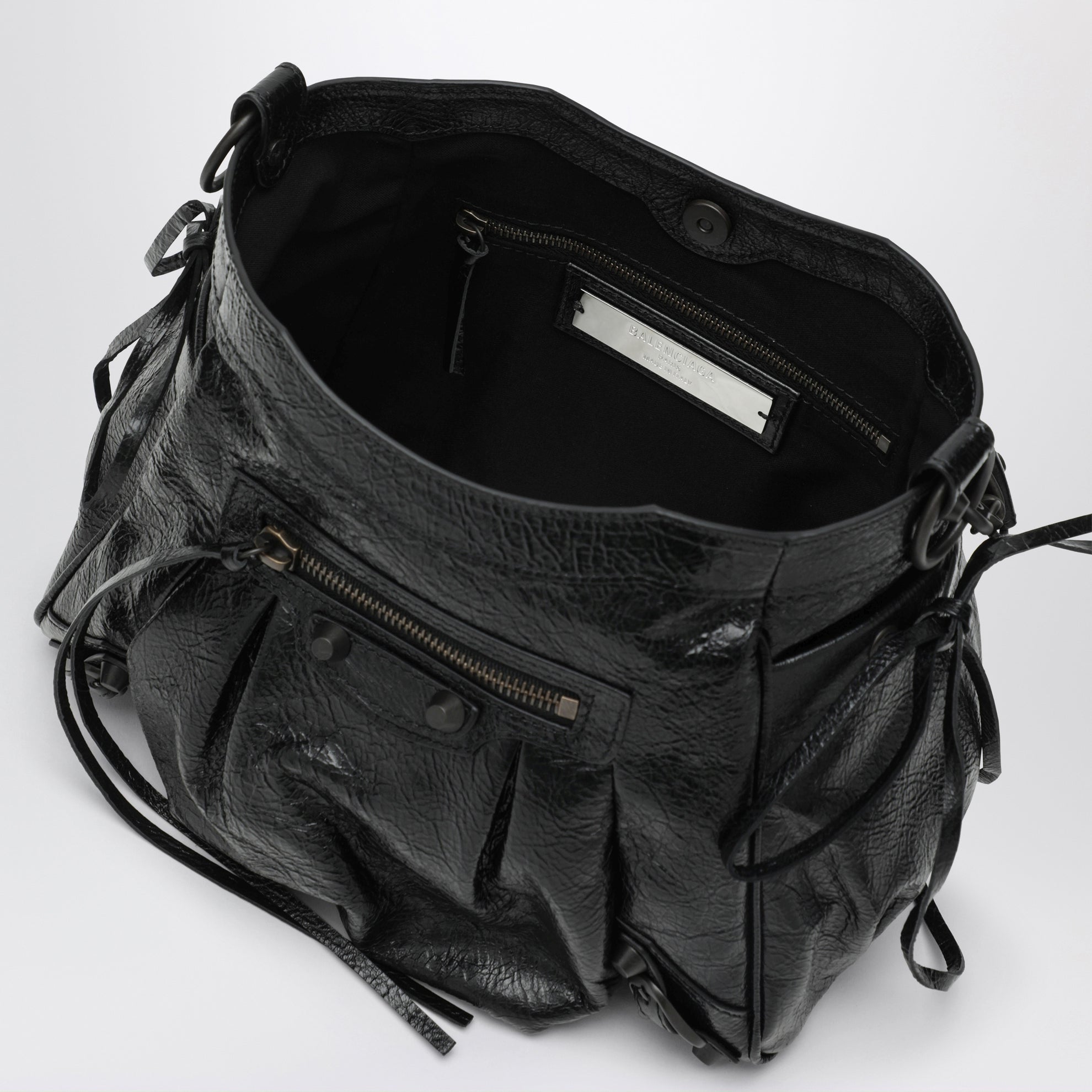 Bucket-Bag Le City klein aus Lammleder in Schwarz
