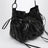 Bucket-Bag Le City klein aus Lammleder in Schwarz