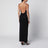 Robe maxi dos nu noire en viscose