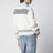 Pull col bateau en coton côtelé bleu marine/blanc