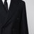 Black double-breasted suit in wool