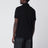 Black cotton piqué polo shirt with logo