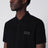 Black cotton piqué polo shirt with logo