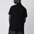 Black cotton piqué polo shirt with logo