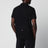 Polo noir en piqué de coton avec patch logo