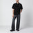 Black cotton piqué polo shirt with logo