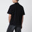 Black cotton piqué polo shirt with logo