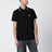 Black cotton polo with logo patch