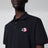 Polo bleu en coton avec patch logo triple blason