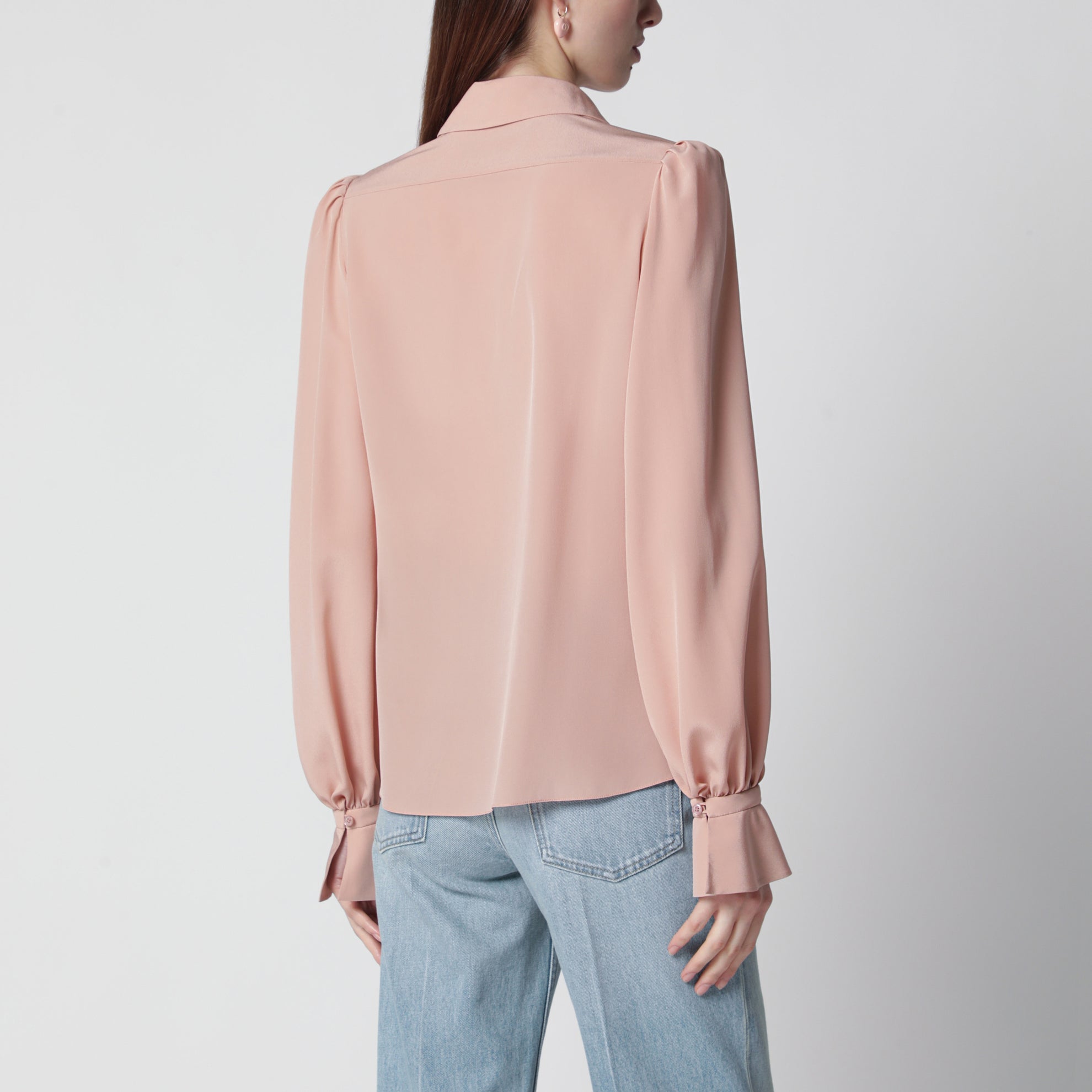 Chemise rose en soie