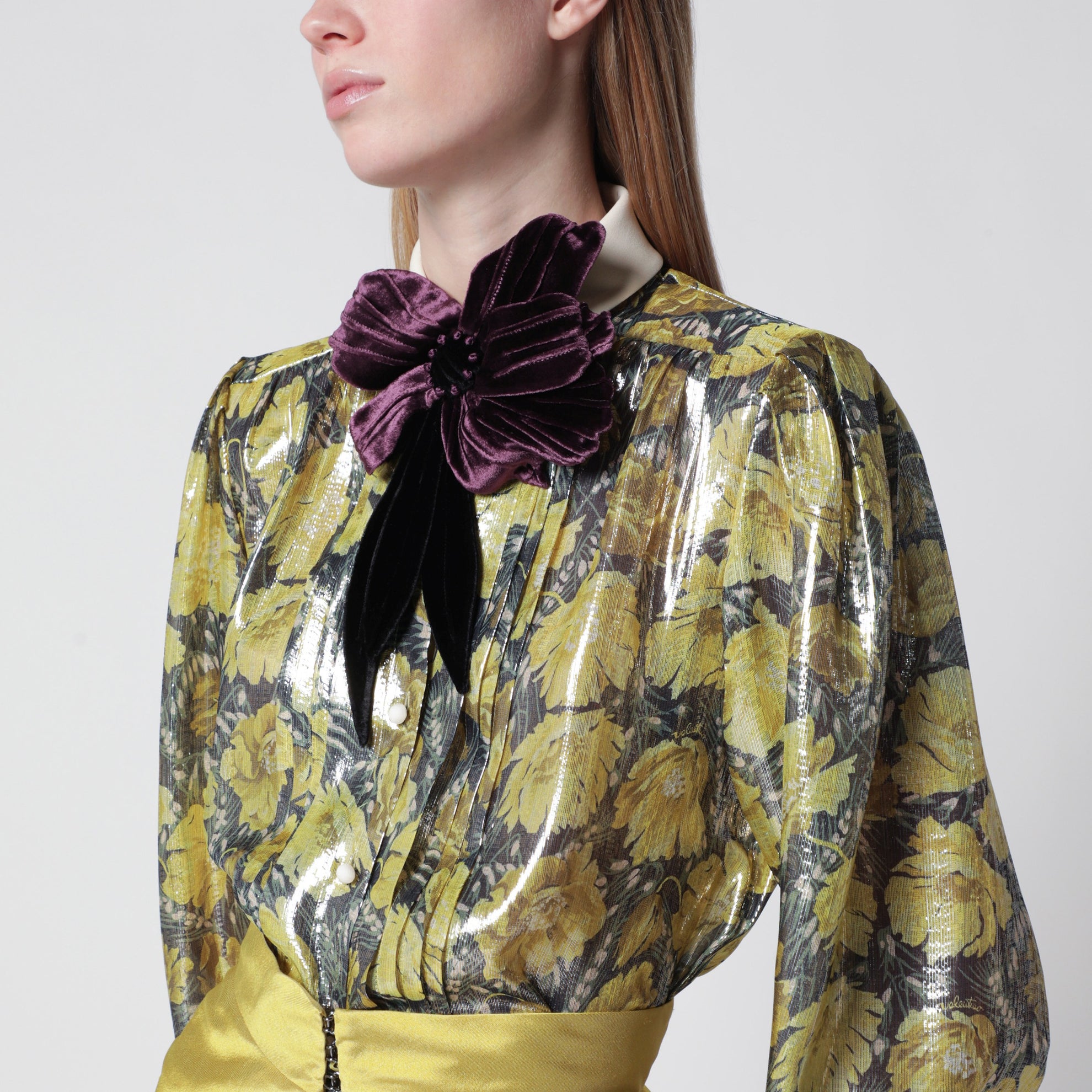 Hemd aus Lurex mit Après L’Hiver Poppies-Print