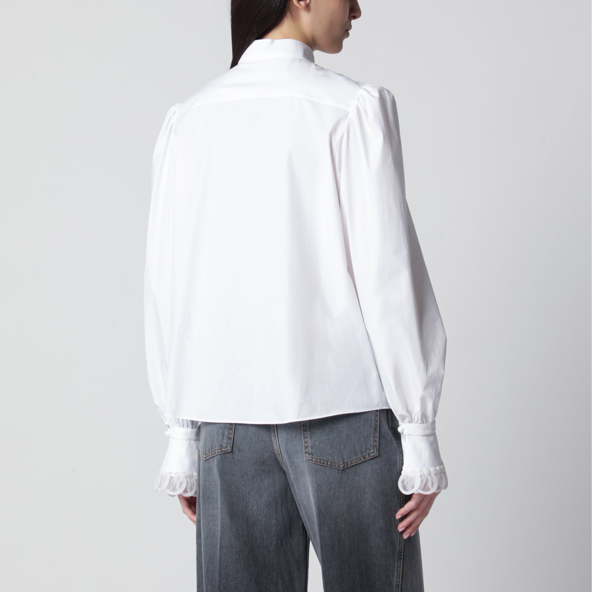 Camicia in popeline di cotone bianca