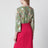Chemise verte en lurex imprimé