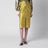 Yellow silk shantung midi skirt