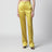Avocado-colored trousers in shiny silk blend