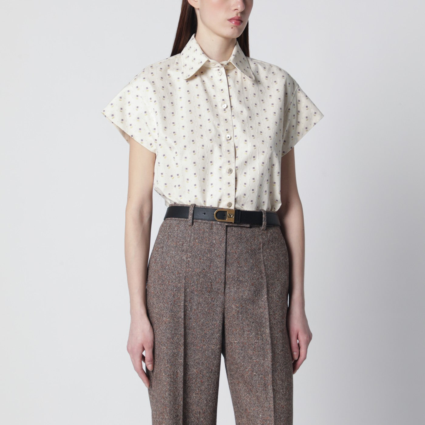 Camicia floreale a maniche corte 
