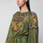 Camicia in seta lurex ricamata verde camou