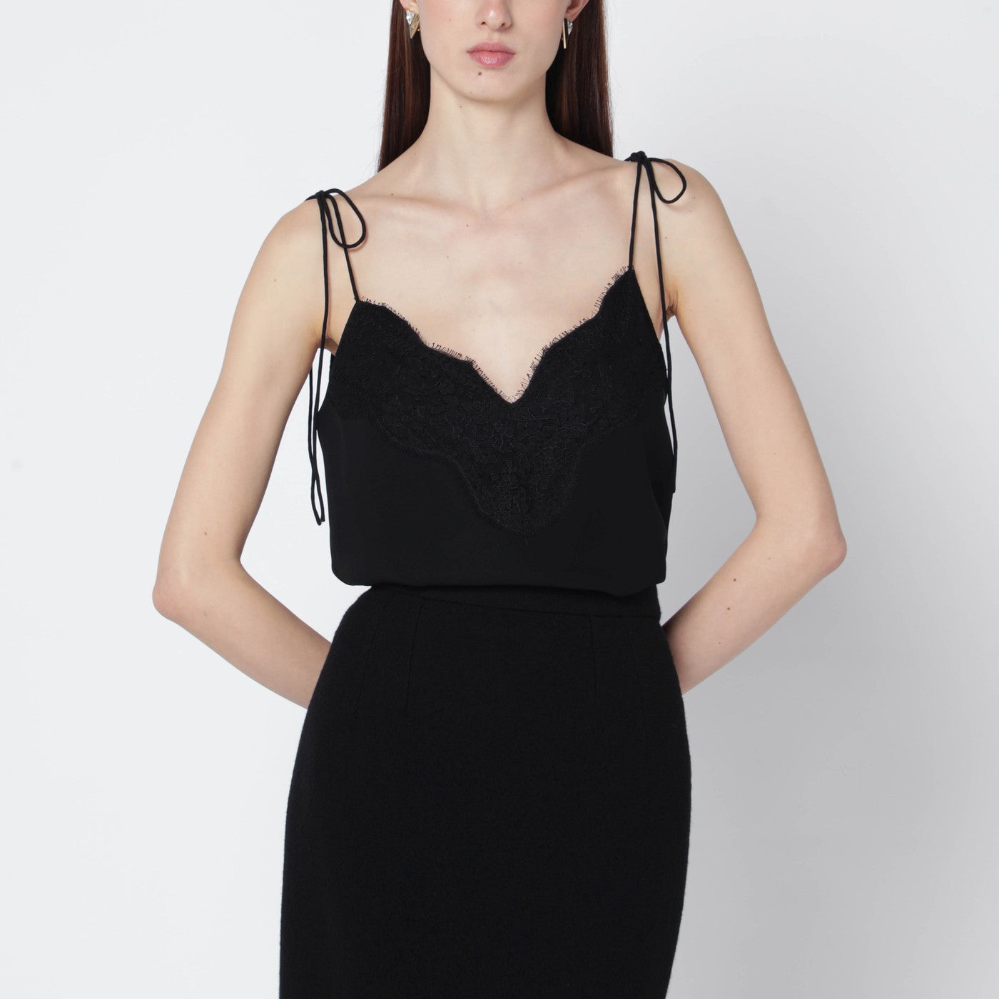 Black silk top