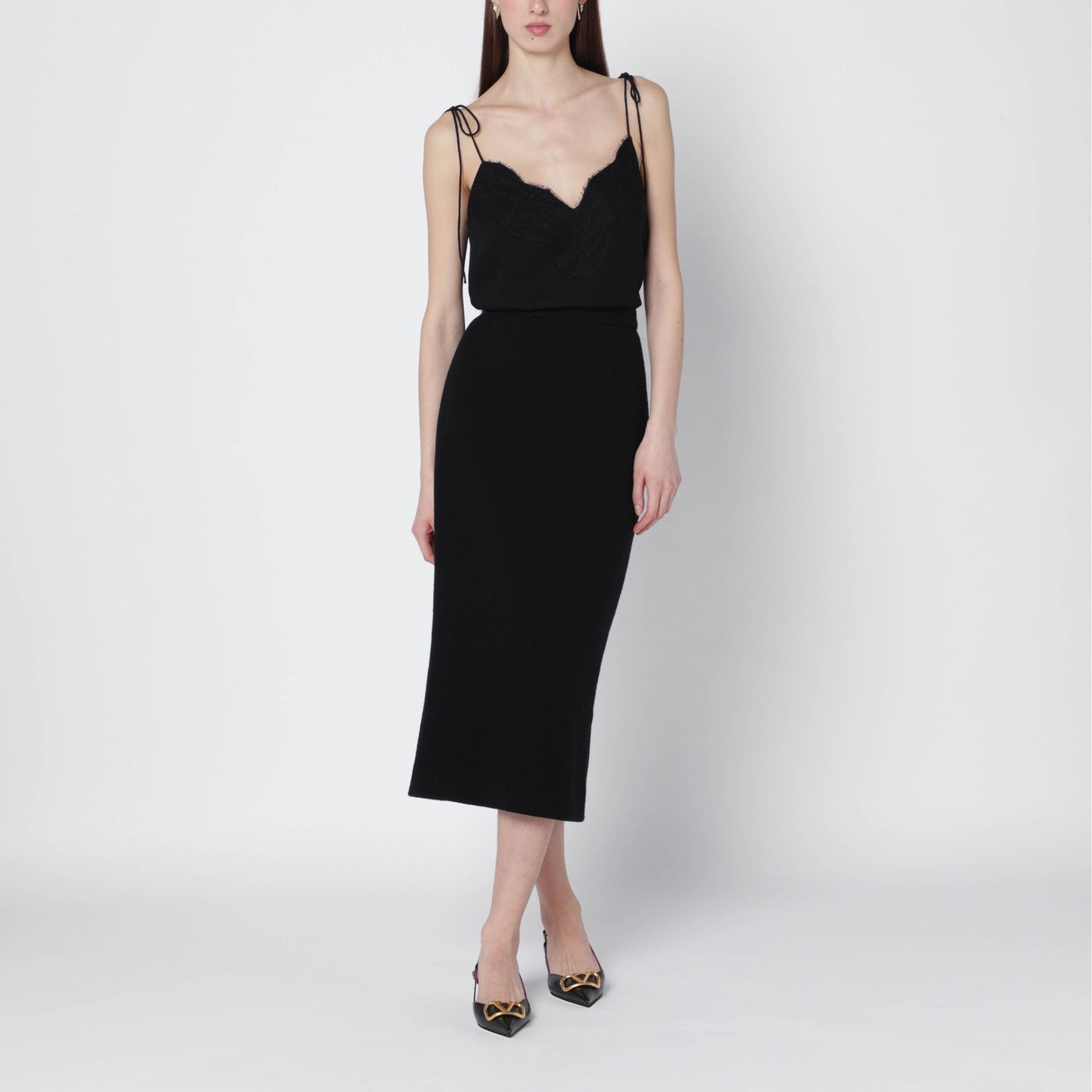 Black silk top