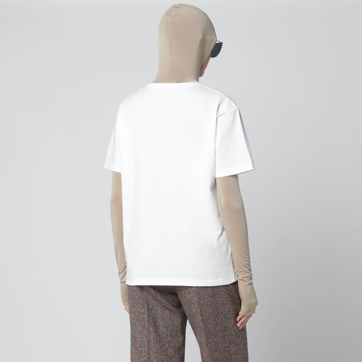 T-shirt avorio con stampa Panther