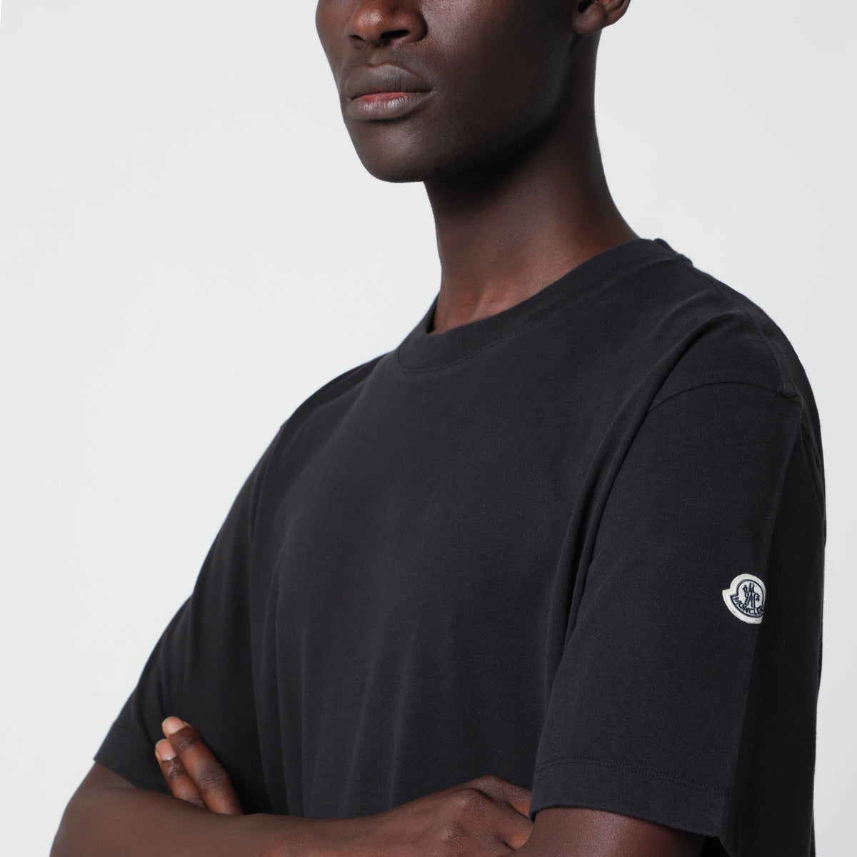 T-shirt con logo nera in cotone