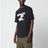 Schwarzes Baumwoll-T-Shirt mit Hundemotiv