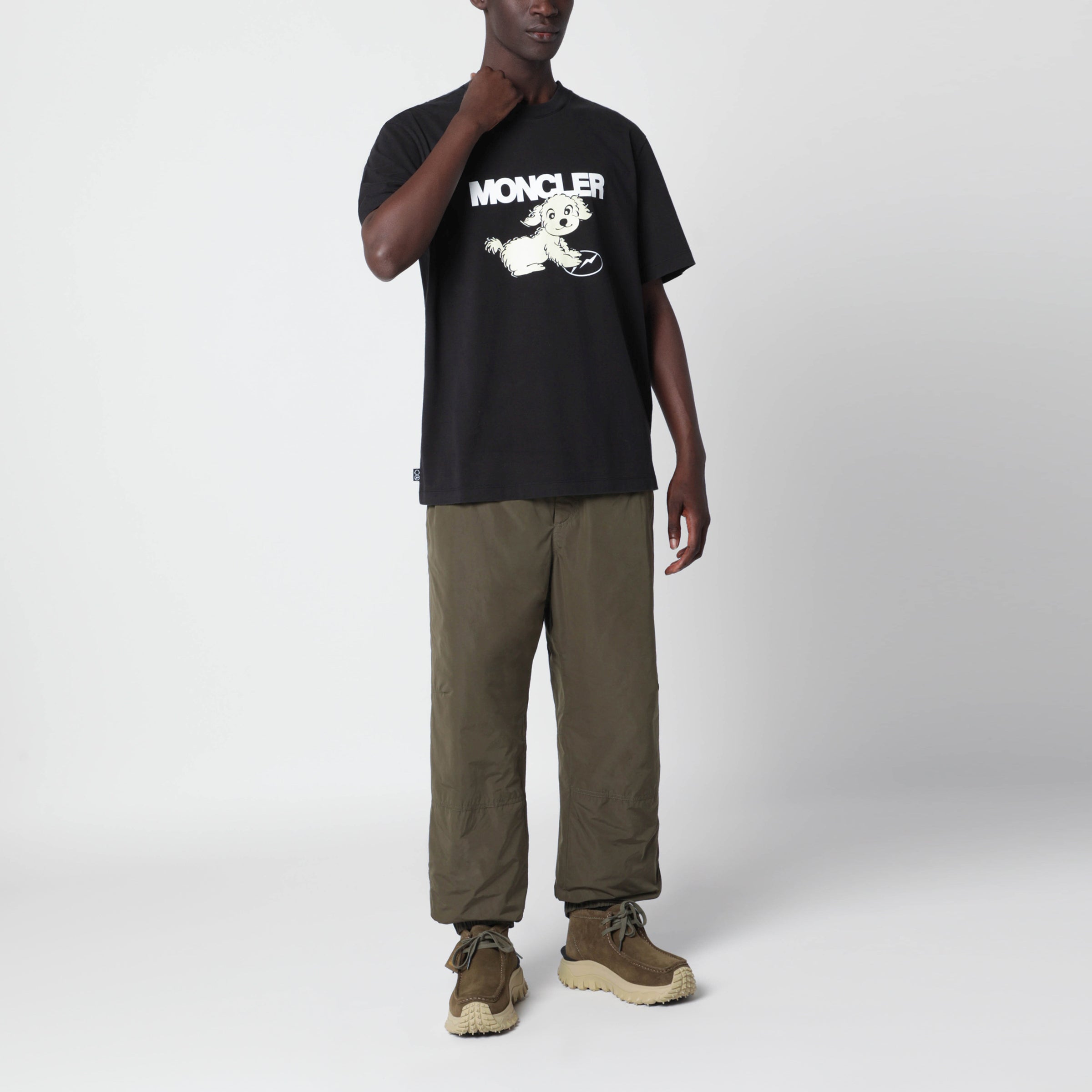 Moncler X FRGMT Black cotton T-shirt with dog print | TheDoubleF