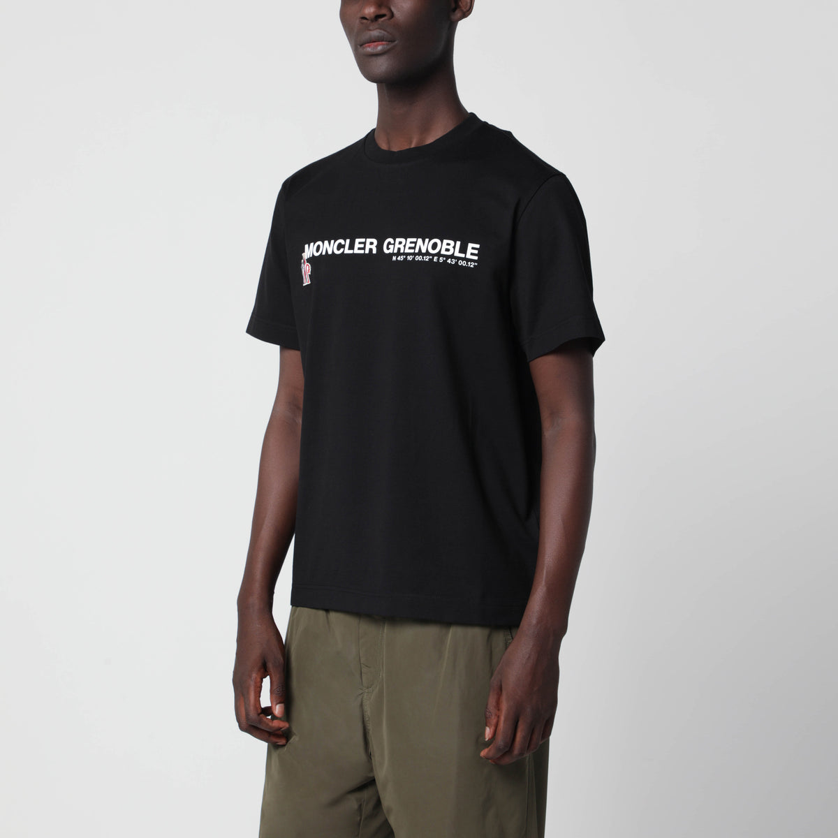 Black cotton T-shirt with logo