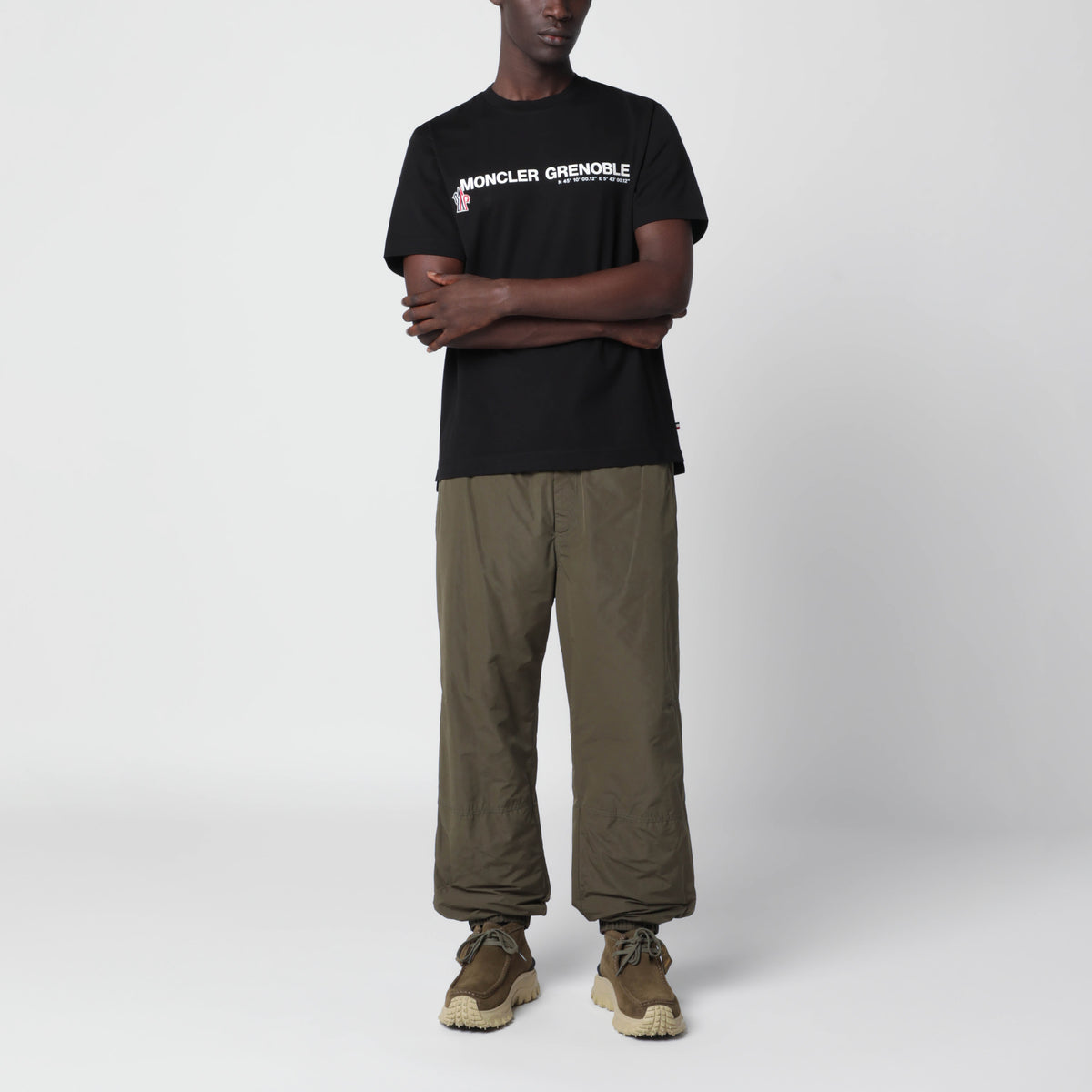 Black cotton T-shirt with logo