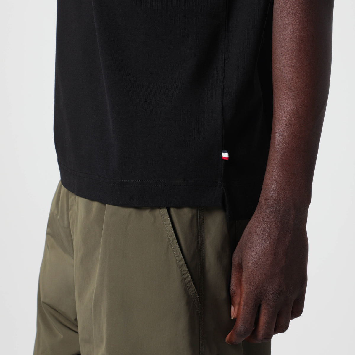 Black cotton T-shirt with logo