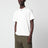 T-shirt avorio in cotone con logo e coordinate