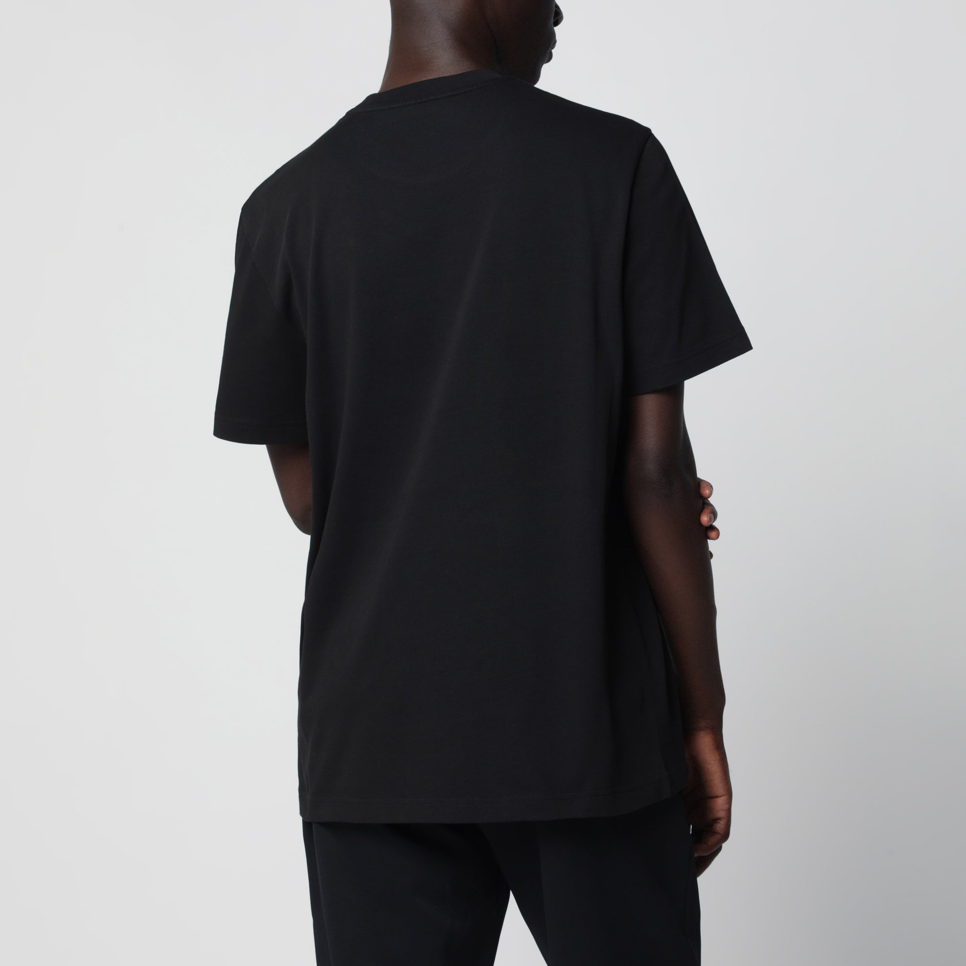 T-shirt con logo in jersey di cotone nera