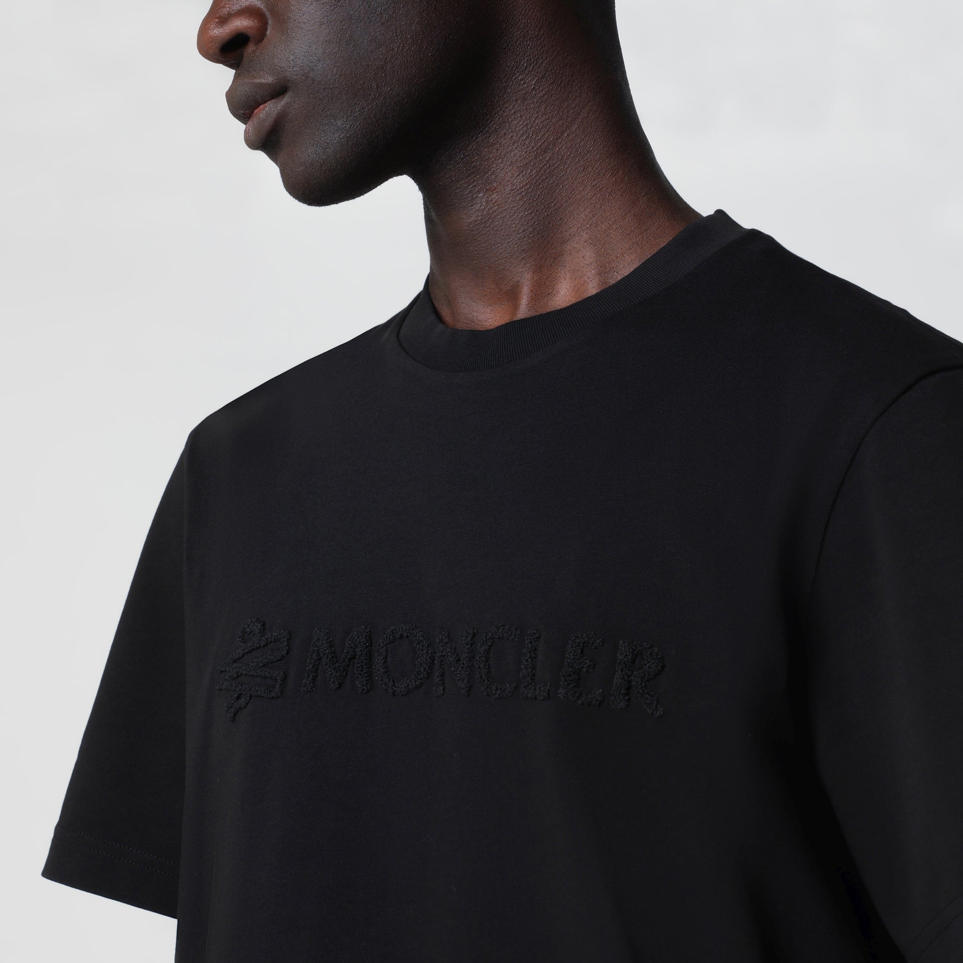 T-shirt con logo in jersey di cotone nera