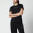 T-shirt nera in cotone con logo