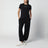 T-shirt nera in cotone con logo