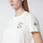 T-shirt bianca in cotone con ricamo logo