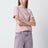 Pink cotton T-shirt with embroidered logo