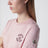 Pink cotton T-shirt with embroidered logo