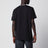 T-shirt nera con girocollo con logo
