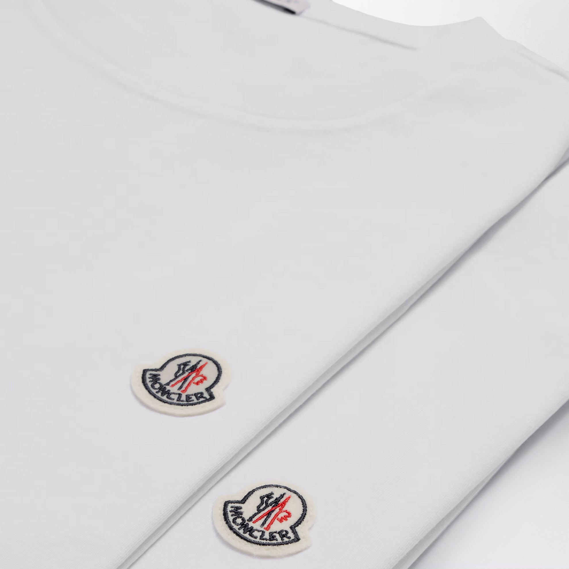 Set of three cotton T-shirts with logo patch