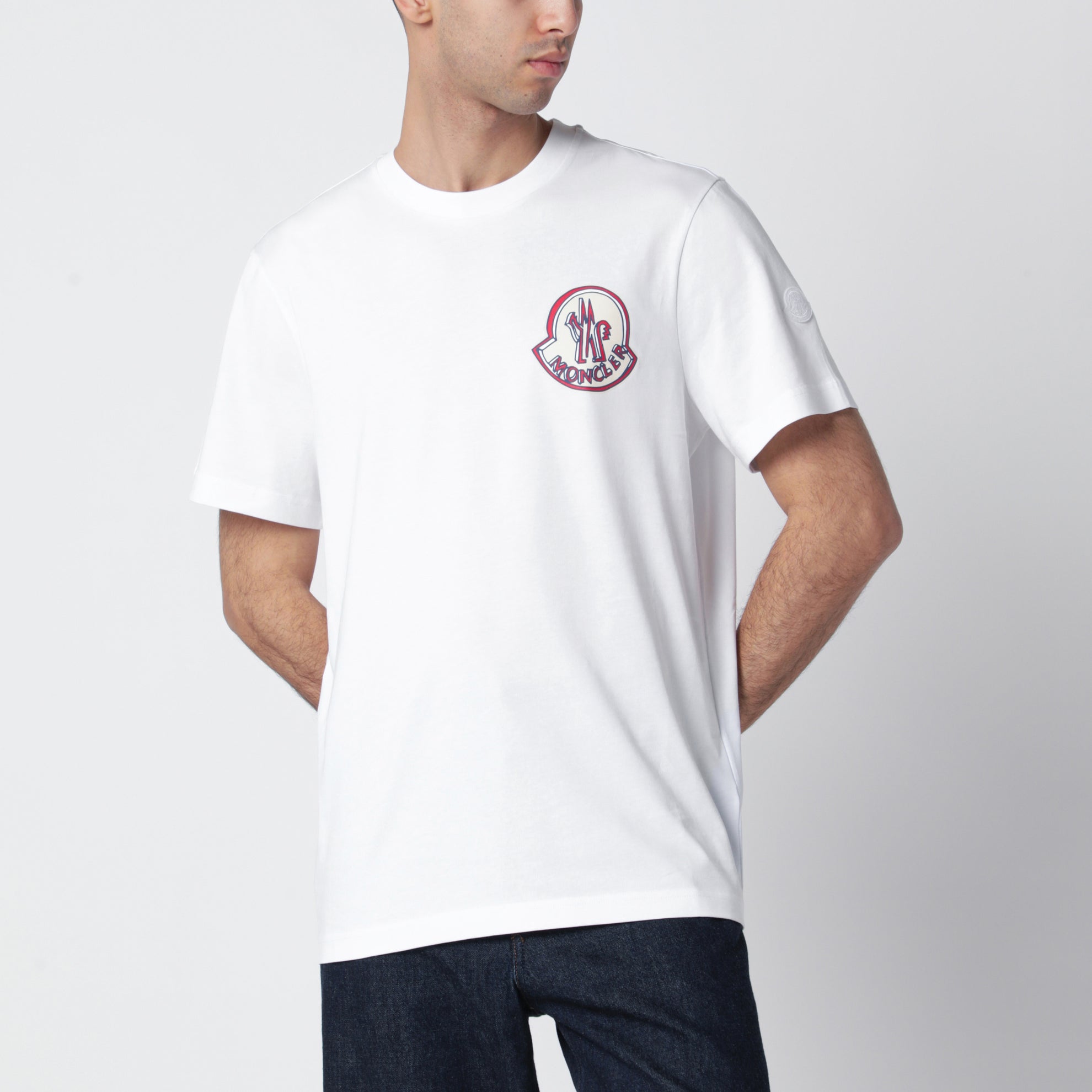 Weißes Baumwoll-T-Shirt mit Logo-Print