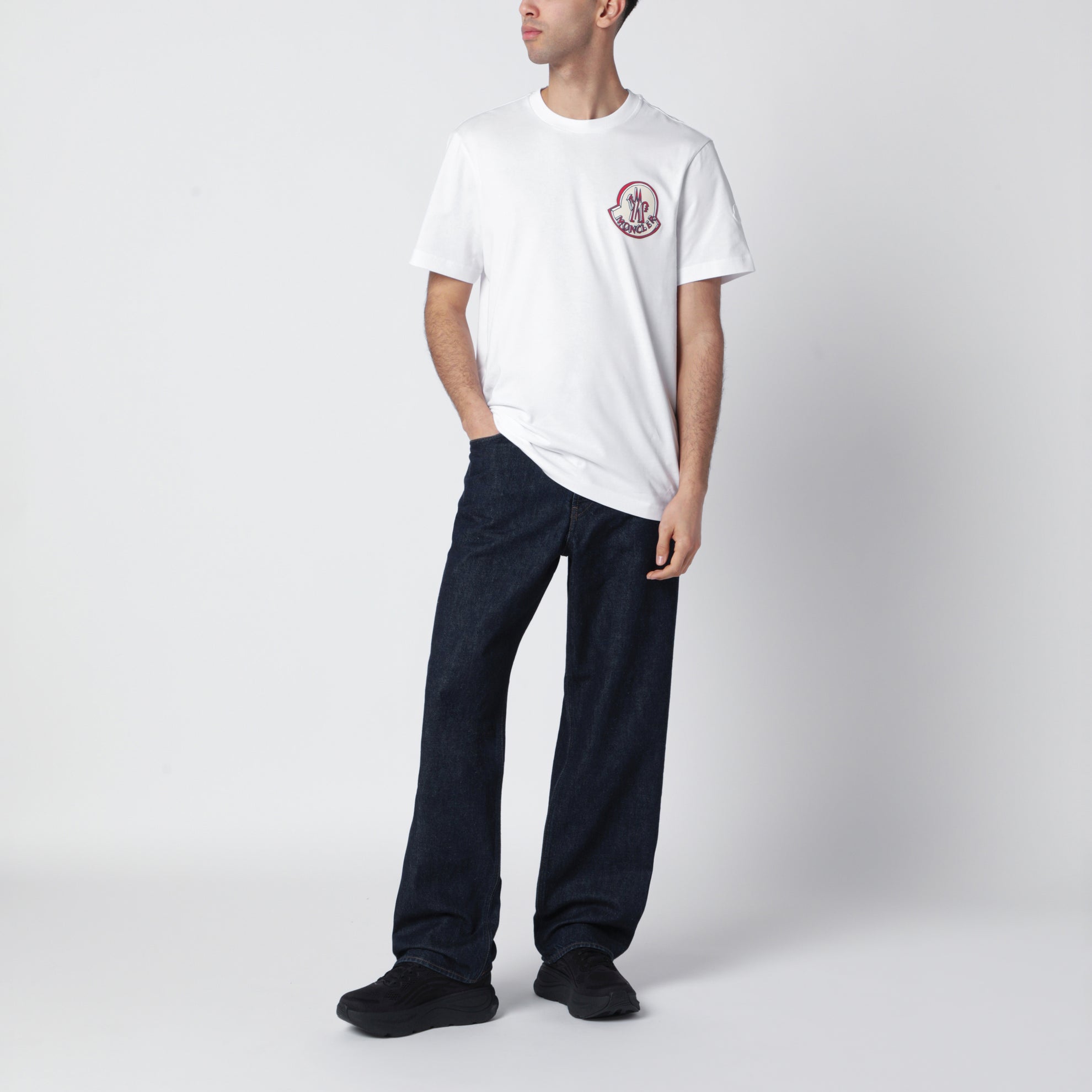 Weißes Baumwoll-T-Shirt mit Logo-Print