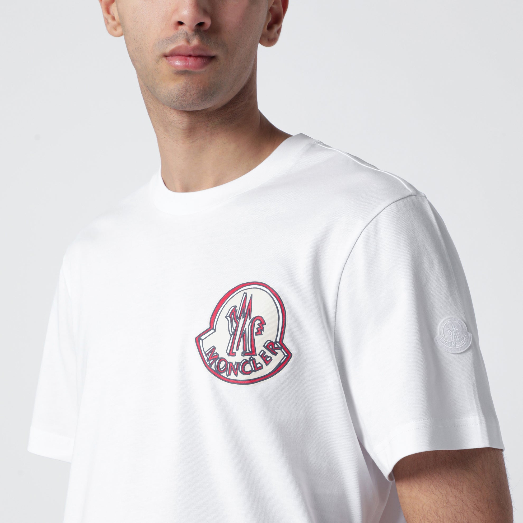 Weißes Baumwoll-T-Shirt mit Logo-Print